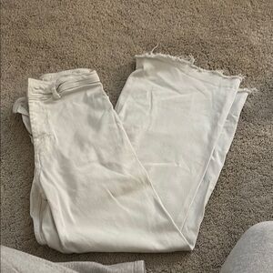 Zara White Flare Wide Leg Jeans